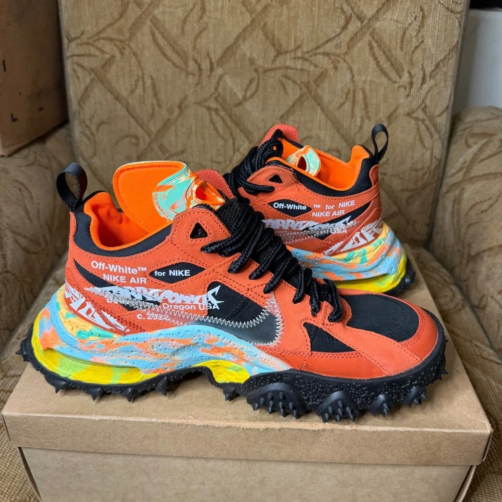 Nike Air Terra Form Off-White Orange Black DQ1615-800 Mens 9.5 Sneaker No Box